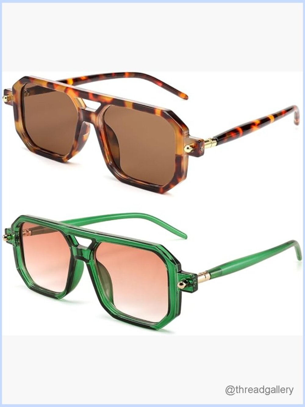 Vintage Square 70s Flat Aviator Sunglasses Women Men Classic Retro Stylish UV400